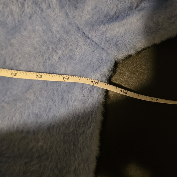 Zara Fuzzy Soft Twist Crop Top Swsater Baby Blue Size S - Picture 6 of 7